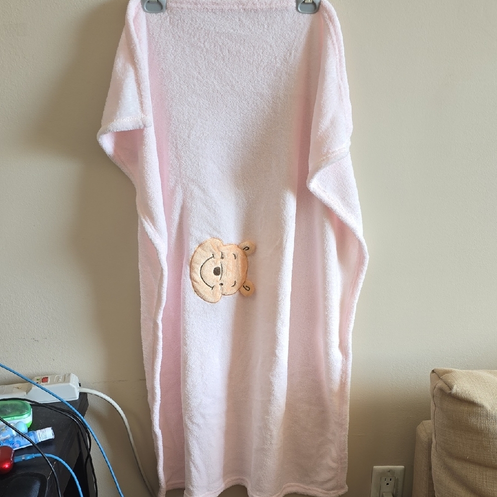 Pink Baby Blanket with Winnie The Pooh Design